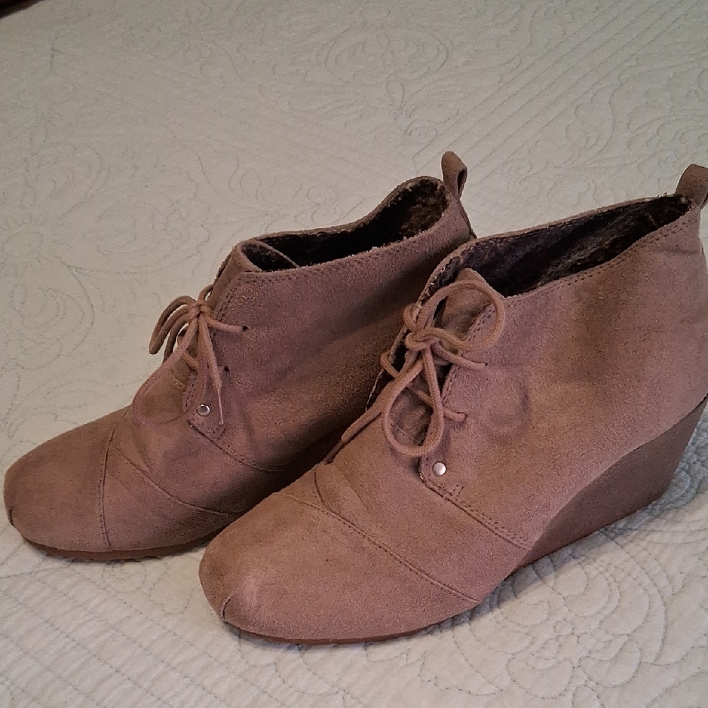 Faded Glory Suede Look Wedgeankle Bootie